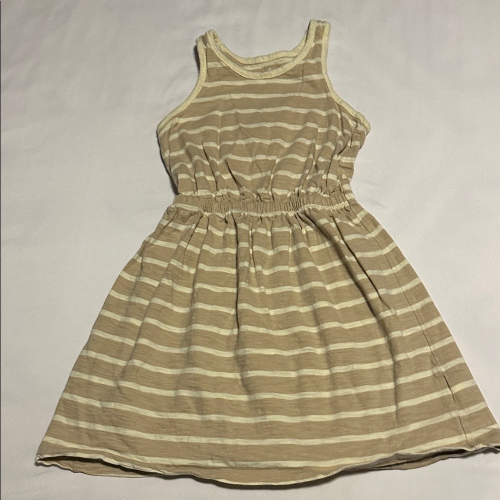 Baby GAP Kids Tan and Cream Striped Dress
